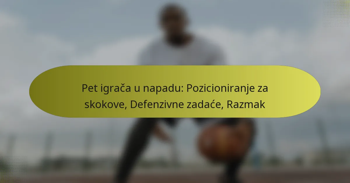 Pet igrača u napadu: Pozicioniranje za skokove, Defenzivne zadaće, Razmak