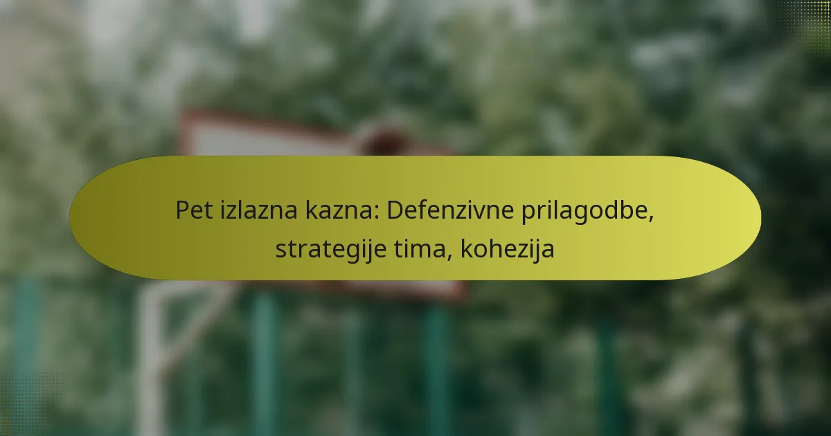 Pet izlazna kazna: Defenzivne prilagodbe, strategije tima, kohezija