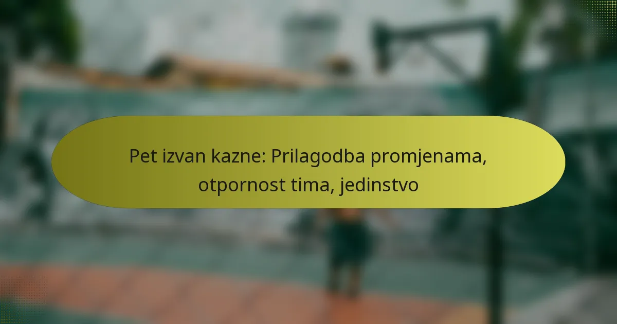Pet izvan kazne: Prilagodba promjenama, otpornost tima, jedinstvo