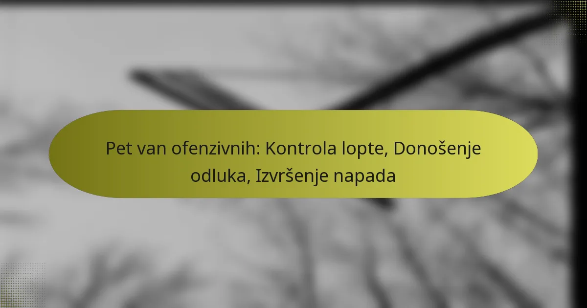 Pet van ofenzivnih: Kontrola lopte, Donošenje odluka, Izvršenje napada