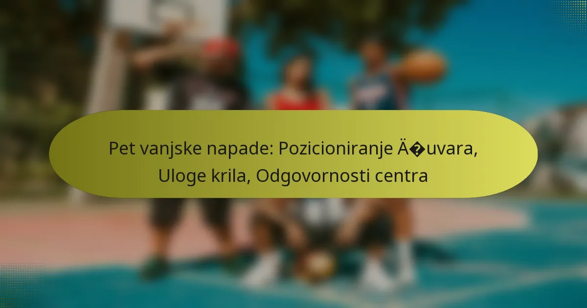 Pet vanjske napade: Pozicioniranje čuvara, Uloge krila, Odgovornosti centra