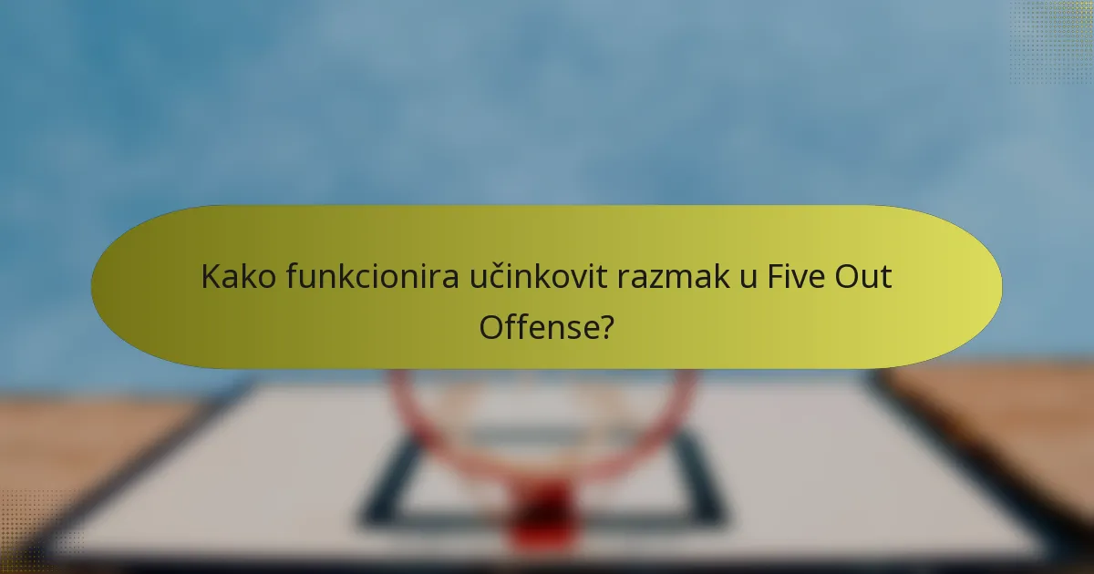 Kako funkcionira učinkovit razmak u Five Out Offense?