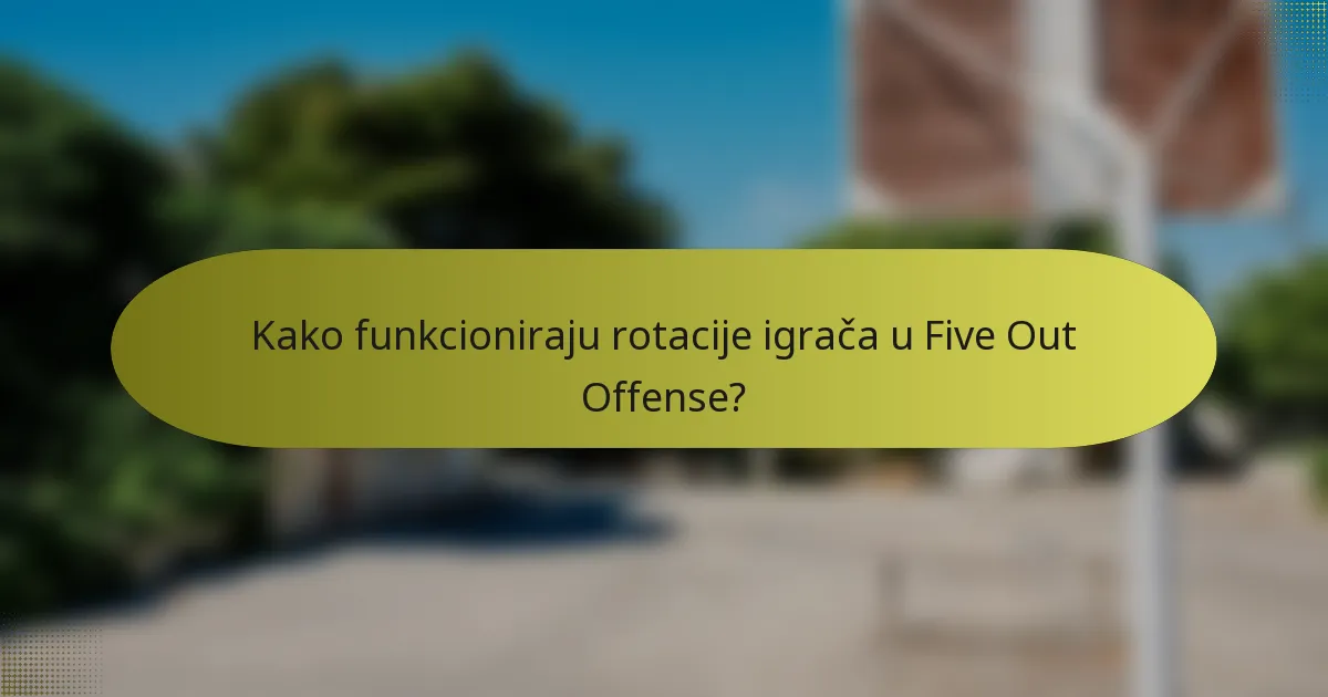 Kako funkcioniraju rotacije igrača u Five Out Offense?