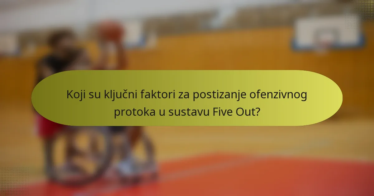 Koji su ključni faktori za postizanje ofenzivnog protoka u sustavu Five Out?