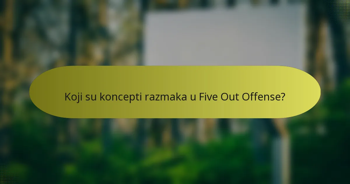 Koji su koncepti razmaka u Five Out Offense?